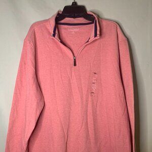 NWT Men's Club Room Size XXL -Summer Melon OPD Ribbed Long Sleeve 1/4 Zip Top